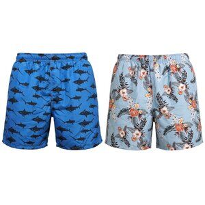 Men’s 2-Pack Quick-Dry Swim Trunks Mesh Liner Beach Board Swim Shorts, 2-Pockets